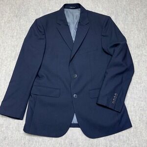 Pronto Uomo Black Wool Blend‎ Men's Suit Jacket Blazer Size 41 Regular